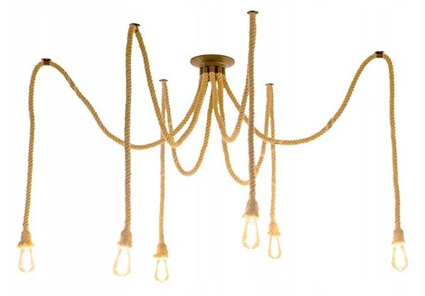 Toolight - Závesná lampa 6xE27 APP680-6CP, zlaté lano, OSW-07864