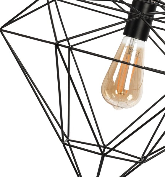 Toolight - Závesná lampa 1xE27 DIAMENT 392197, čierna, OSW-08570