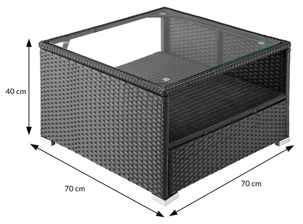 Záhradný ratanový set XXL - čierna/antracit podušky