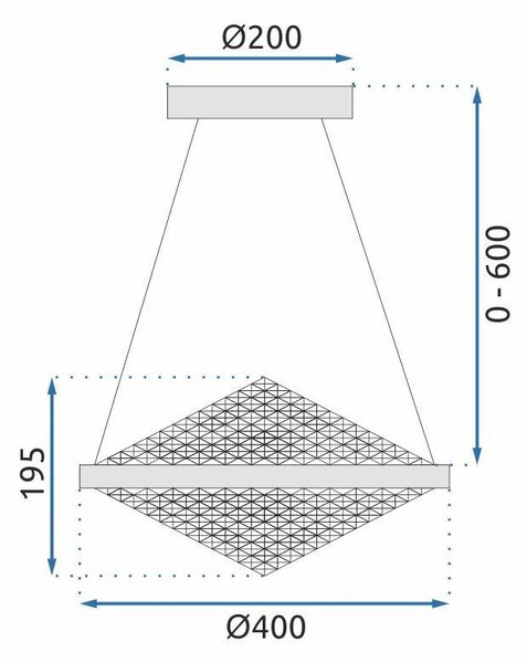 Toolight - Krištáľová závesná lampa APP774-1CP + diaľkové ovládanie, chrómová, OSW-05025