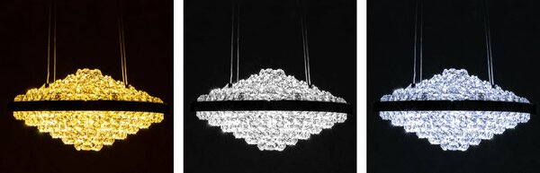 Toolight - Krištáľová závesná lampa APP774-1CP + diaľkové ovládanie, chrómová, OSW-05025