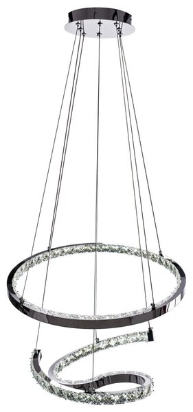 Toolight Toolight, LED závesné krištáľové svietidlo s diaľkovým ovládaním APP773-2CP, chrómová, OSW-05024