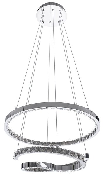 Toolight Toolight, LED závesné krištáľové svietidlo s diaľkovým ovládaním APP773-2CP, chrómová, OSW-05024