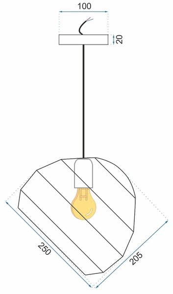 Toolight - Stropná lampa 1xE27 APP381-1CP, čierna, OSW-05013