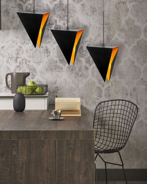 Toolight - Trojuholníková stropná lampa 3xE27 APP254-3CP, čierna, OSW-08009