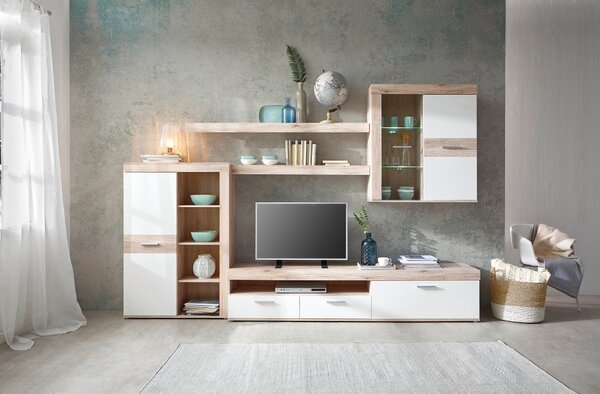 OBÝVACIA STENA biela, farba duba Carryhome - Obývacie steny