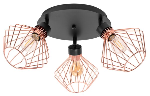 Toolight - Stropná lampa typu reflektor 392195, čierna-ružové zlato, OSW-08561
