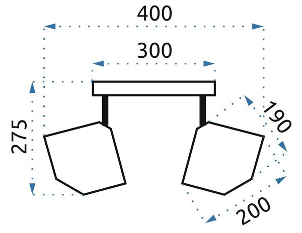 Toolight - Stropná lampa typu reflektor 392195, čierna-ružové zlato, OSW-08561