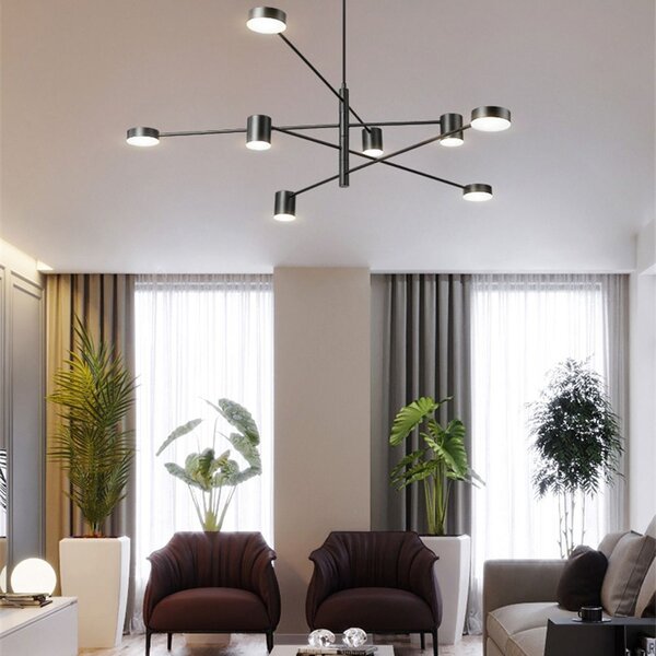 Toolight Toolight, LED stropné svietidlo s 8 ramenami 75x124 cm APP598-8C, čierna, OSW-08566
