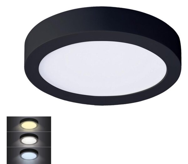 Solight Solight WD170-B - LED Stropné svietidlo LED/12W/230V 3000/4000/6000K čierna okrúhly SL1393 + záruka 3 roky zadarmo