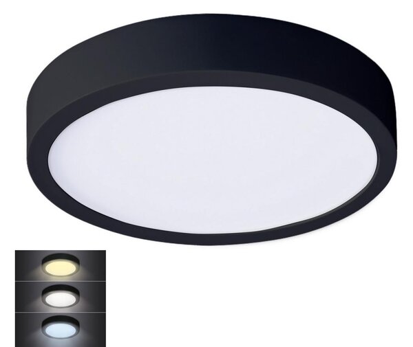 Solight Solight WD174-B - LED Stropné svietidlo LED/24W/230V 3000/4000/6000K čierna okrúhly SL1397 + záruka 3 roky zadarmo