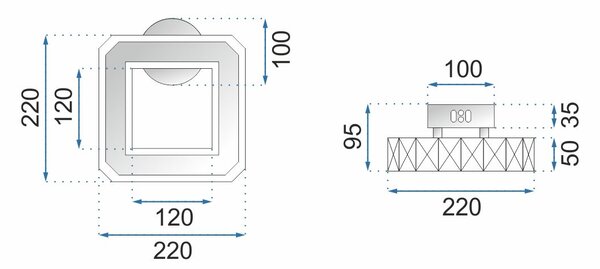 Toolight - LED krištáľové nástenné svietidlo 10W, teplé svetlo, APP415-W, chrómová, OSW-65013