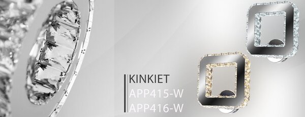 Toolight - LED krištáľové nástenné svietidlo 10W, teplé svetlo, APP415-W, chrómová, OSW-65013
