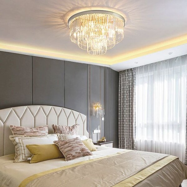 Toolight - Krištáľové stropné svietidlo 7xE14 40W Glamour APP780-7C, chrómová, OSW-05032