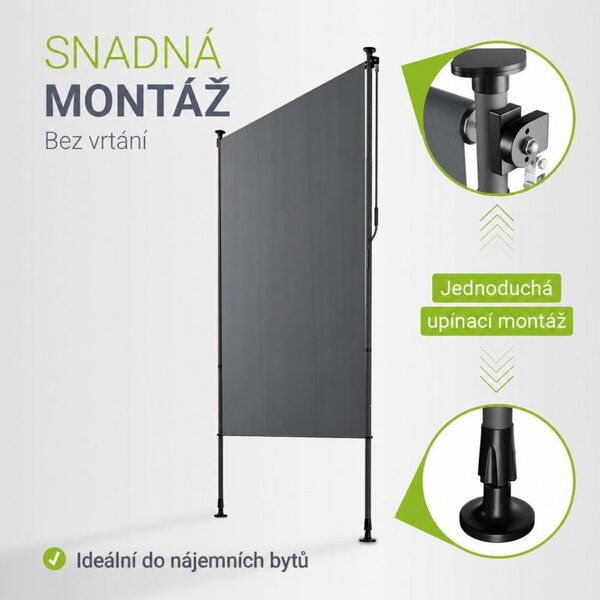 Vertikálna markíza na balkón 150 x 228–316 cm, ochrana UV