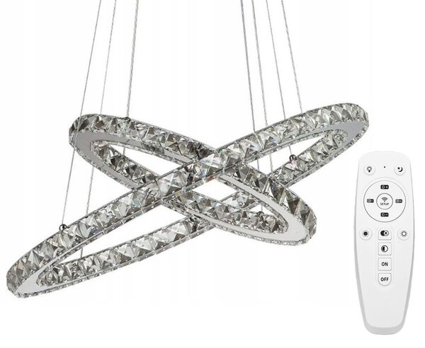 Toolight - LED stropné svietidlo + diaľkové ovládanie APP418-CP, chrómová, OSW-65016