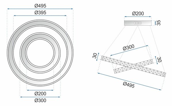 Toolight - LED stropné svietidlo + diaľkové ovládanie APP418-CP, chrómová, OSW-65016