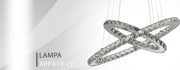 Toolight - LED stropné svietidlo + diaľkové ovládanie APP418-CP, chrómová, OSW-65016
