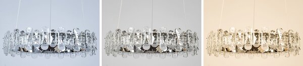 Toolight Toolight, LED závesné svietidlo s krištáľmi APP1041-CP + diaľkové ovládanie, chrómová, OSW-09472