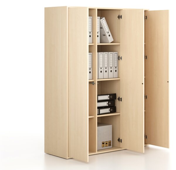 Kancelárska skriňa FRAME, 3x dvere, 1299 x 450 x 1735 mm, PUSH-lock, breza