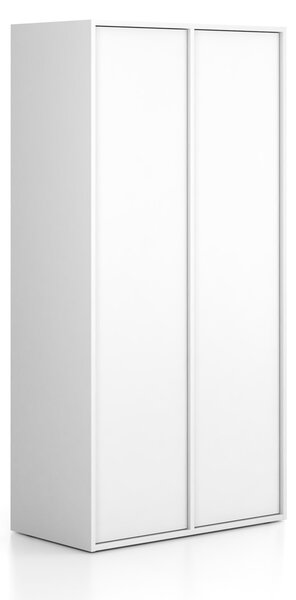 Kancelárska skriňa FRAME, 2x dvere, 872 x 450 x 1735 mm, PUSH-lock, biela
