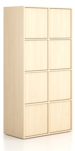 Kancelárska skriňa FRAME, 8x dvere, 872 x 450 x 1735 mm, PUSH-lock, breza