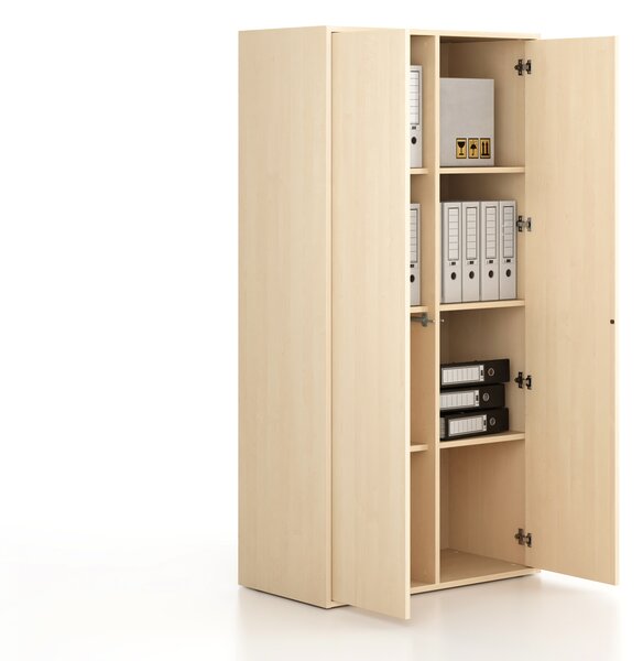 Kancelárska skriňa FRAME, 2x dvere, 872 x 450 x 1735 mm, PUSH-lock, breza