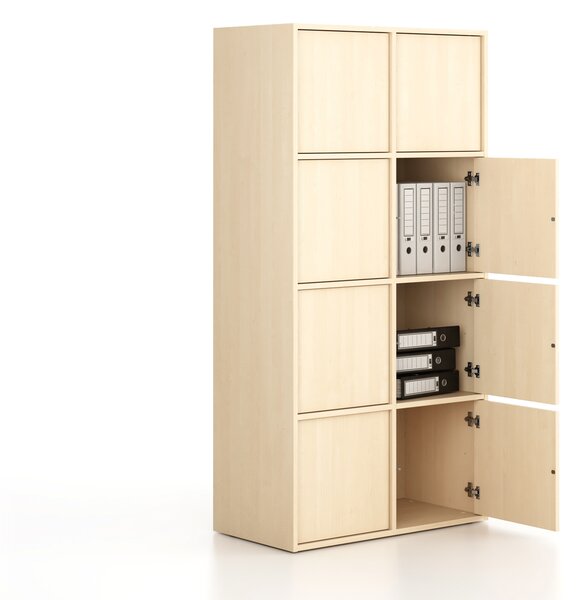 Kancelárska skriňa FRAME, 8x dvere, 872 x 450 x 1735 mm, PUSH-lock, breza