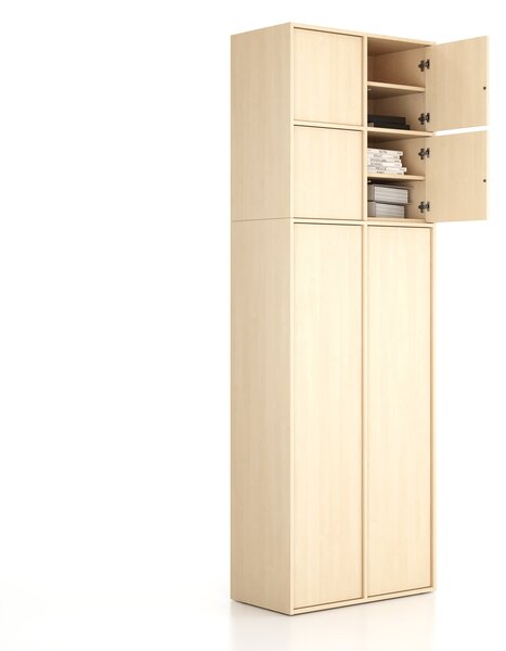 Nadstavba pre skrine FRAME, 4x dvere, 872 x 450 x 854 mm, PUSH-lock, breza