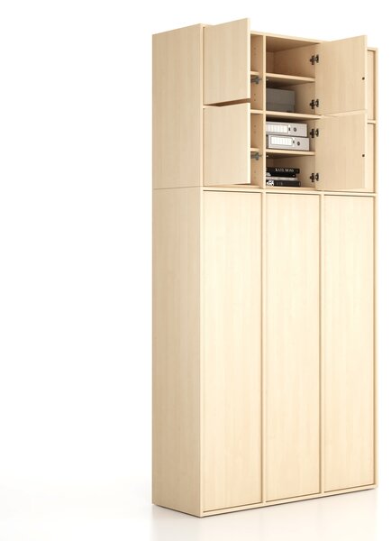 Nadstavba pre skrine FRAME, 6x dvere, 1299 x 450 x 854 mm, PUSH-lock, breza