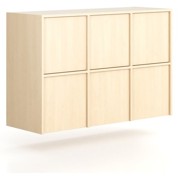 Nadstavba pre skrine FRAME, 6x dvere, 1299 x 450 x 854 mm, PUSH-lock, breza