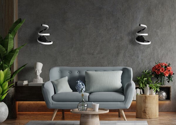Toolight Toolight, LED nástenná lampa APP1052-W, čierna, OSW-01069
