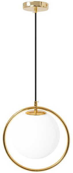 Toolight Toolight, Stropná lampa visiaca sklenená guľa 1xE27 APP430-1CP, zlatá-biela, OSW-01560