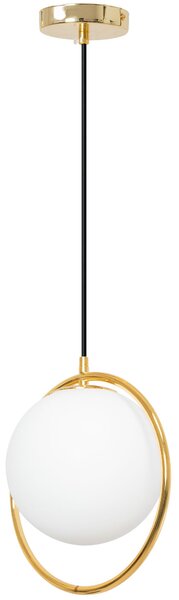 Toolight Toolight, Stropná lampa visiaca sklenená guľa 1xE27 APP430-1CP, zlatá-biela, OSW-01560