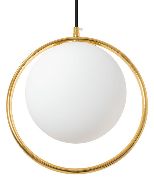 Toolight Toolight, Stropná lampa visiaca sklenená guľa 1xE27 APP430-1CP, zlatá-biela, OSW-01560