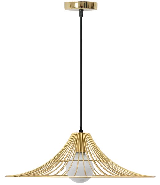 Toolight - Stropná lampa závesná plochá okrúhla 1xE27 APP499-1CP, zlatá, OSW-00612