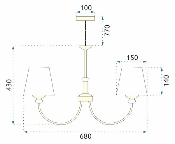 Toolight Toolight, stropná lampa 5xE14 APP1014-5CP, béžová, OSW-05557