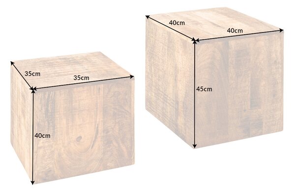 Sada odkladacích stolíkov Padilla 40 cm mango - Skladom na SK