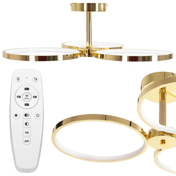 Toolight Toolight, LED stropné svietidlo + diaľkové ovládanie APP993-C, zlatá, OSW-08149