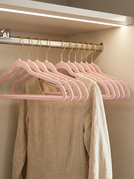 Sinsay - Vešiaky so zamatovým povrchom 10 pack - pastelová ružová