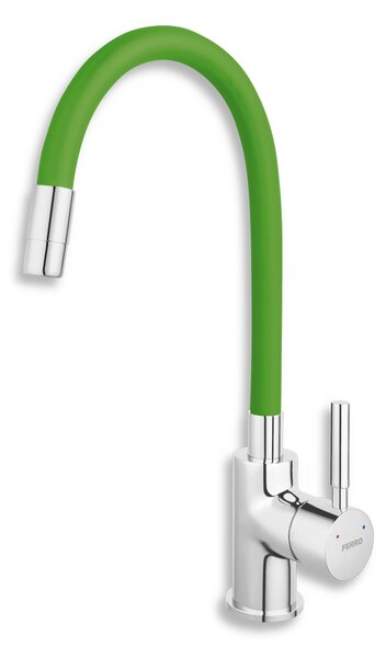 Novaservis 70710,0Z drezová stojanková batéria s elastickým ramenom, zelená-chróm