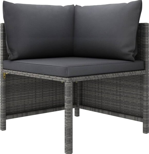 Maison Exclusive – 3-dielna záhradná súprava s vankúšmi Poly Rattan Grey