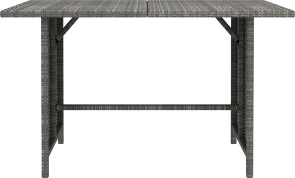 Maison Exclusive – Záhradný jedálenský stôl, sivý, 110 x 70 x 65 cm, poly ratan