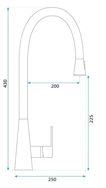 Rea Mild, stojanková kuchynská batéria h-430, zlatá lesklá, REA-B4802