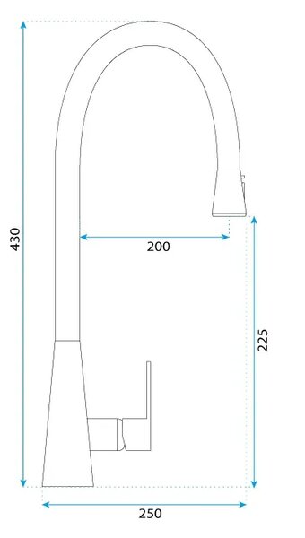 Rea Mild, stojanková kuchynská batéria h-430, zlatá matná, REA-B4803
