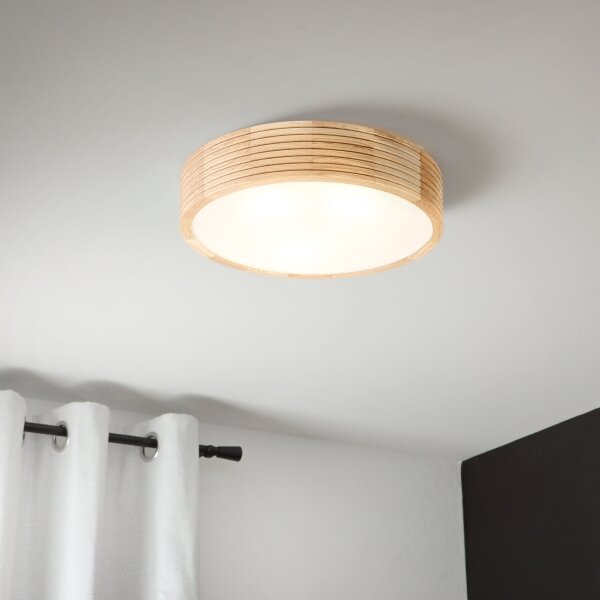 Kúpeľňové stropné svietidlo NATURAL MODERN 3xE27/15W/230V priemer 37,5 cm borovica