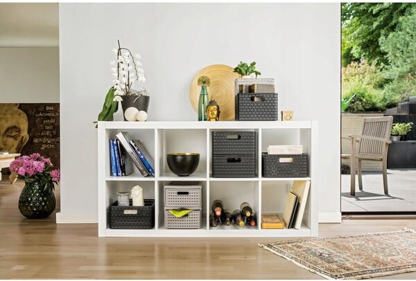 Biely úložný košík z recyklovaného plastu Country - Rotho