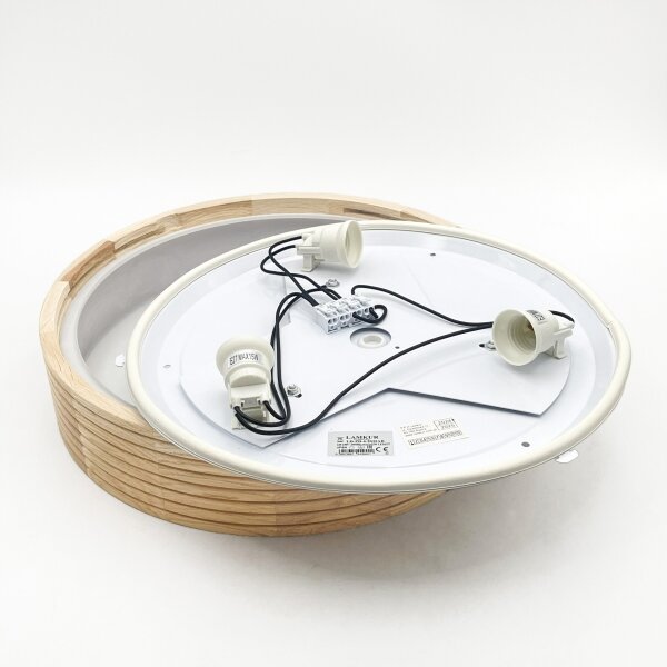 Kúpeľňové stropné svietidlo NATURAL MODERN 3xE27/15W/230V priemer 37,5 cm borovica