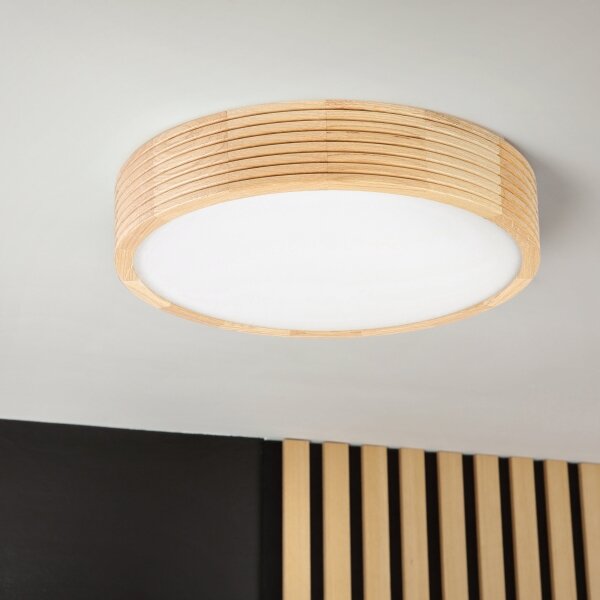 Kúpeľňové stropné svietidlo NATURAL MODERN 3xE27/15W/230V priemer 37,5 cm borovica