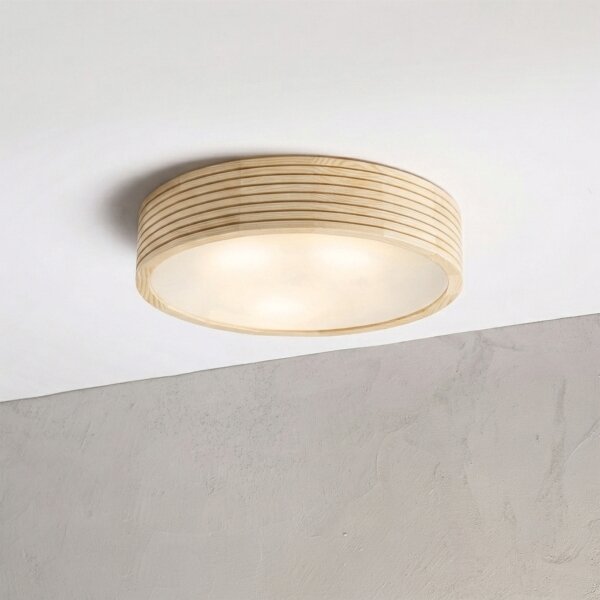 Kúpeľňové stropné svietidlo NATURAL MODERN 3xE27/15W/230V priemer 37,5 cm borovica